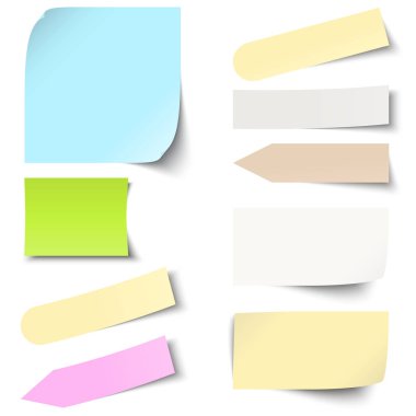 colored sticky notes collection clipart