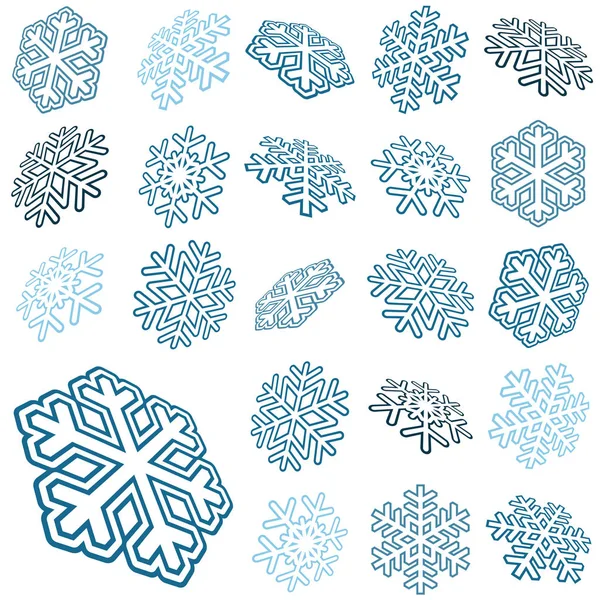 Collection abstraite flocons de neige — Image vectorielle