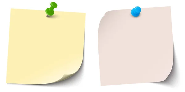 Twee kleine kleverige papieren — Stockvector