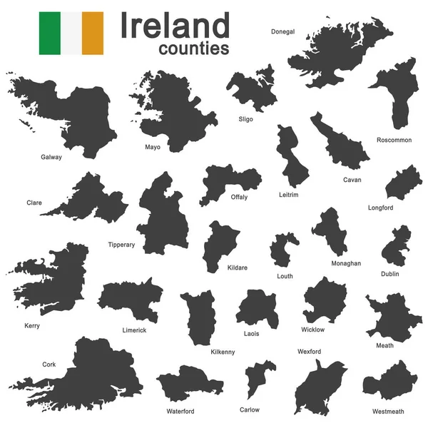 Irlanda e condados —  Vetores de Stock