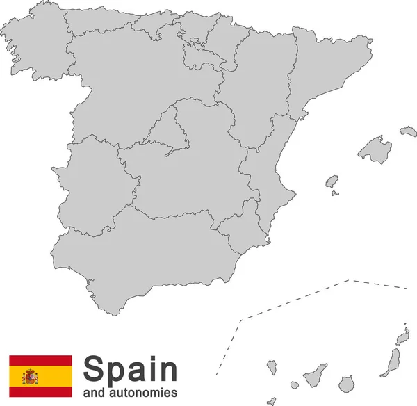 Espagne et autonomies — Image vectorielle