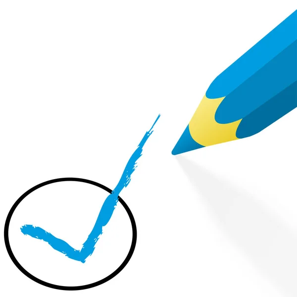 Modré tužka s háčkem — Stockový vektor