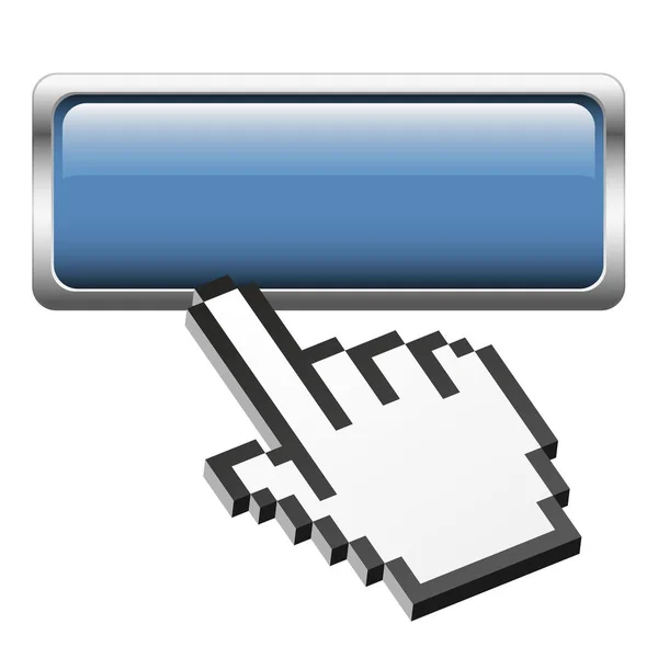 Bouton avec main pixel — Image vectorielle