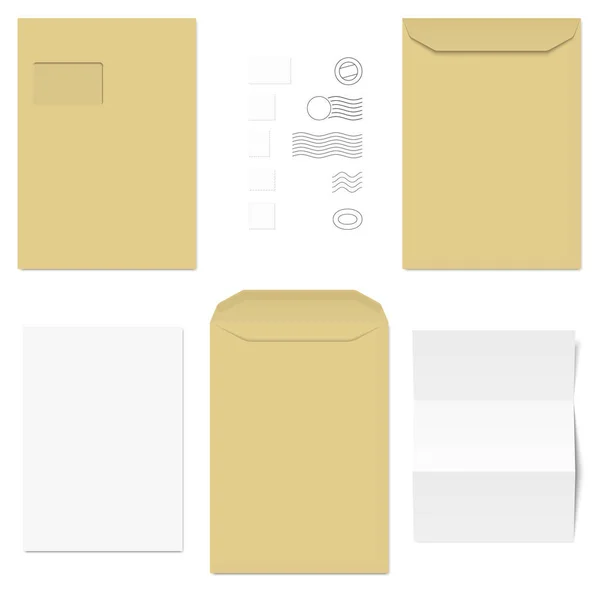 Enveloppes et timbres-poste — Image vectorielle