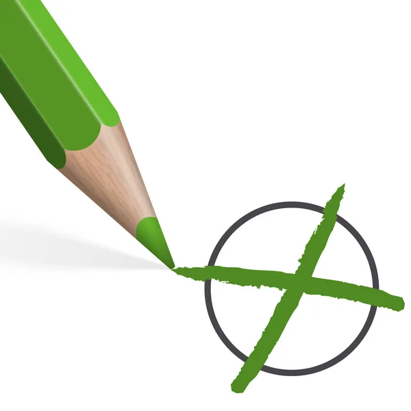 Green pencil for selection — Stock Vector