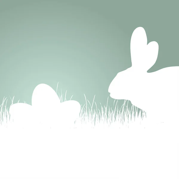 Silhueta de coelho de tempo de Páscoa — Vetor de Stock