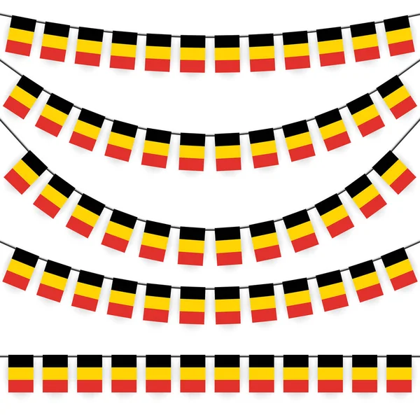Гирлянды с бельгийскими национальными цветами — стоковый вектор