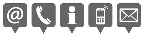 Vijf contact icons set — Stockvector