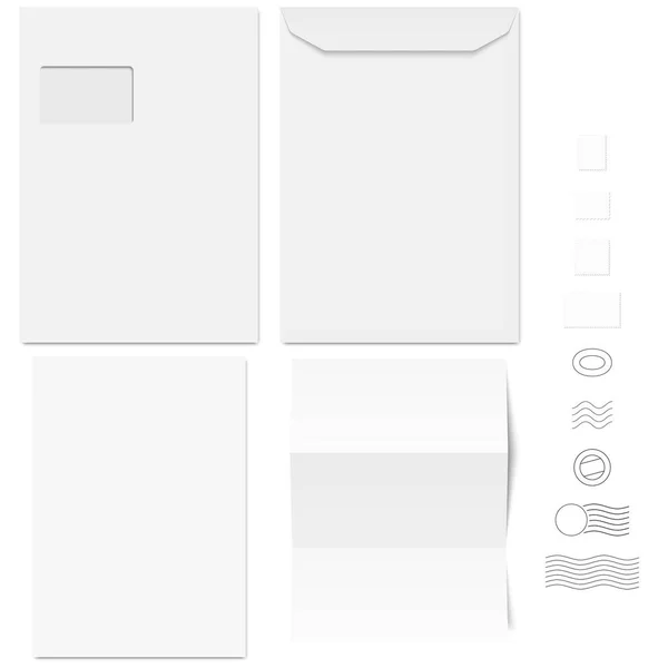 Enveloppes et timbres-poste — Image vectorielle