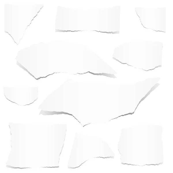 Colecção - pedaços de papel brancos — Vetor de Stock