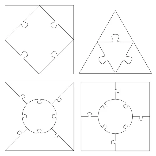 Puzzle Set White 4 puzzles — Stock Vector © opicobello 54381195