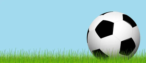 Piłka nożna, leżąc na trawie — Wektor stockowy