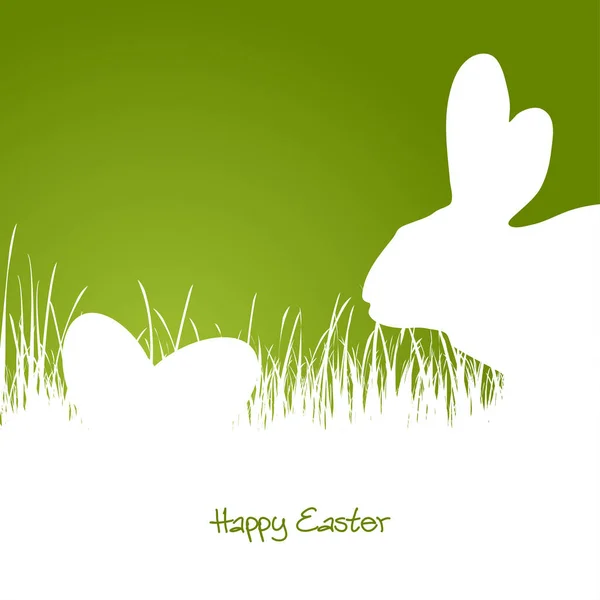 Happy Easter - green silhouette — Stock Vector
