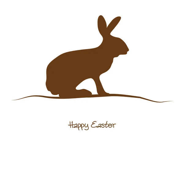 Happy Easter - brown silhouette — Stock Vector