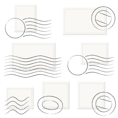 collection of post marks and stamps clipart