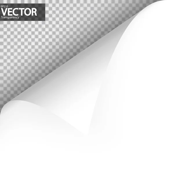 Papier hoek met vector transparantie — Stockvector