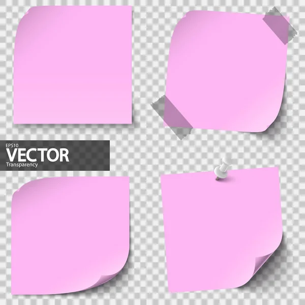 Notes collantes colorées avec transparence vectorielle — Image vectorielle