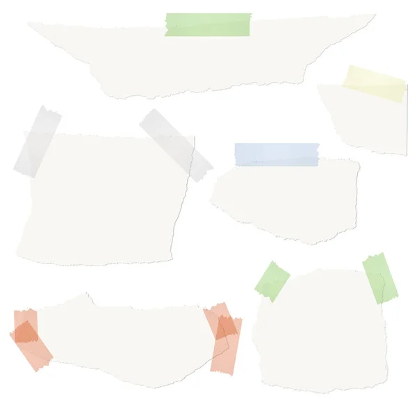 Morceaux de papier avec du ruban adhésif — Image vectorielle
