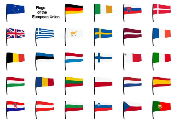 Collectie Eu-vlaggen — Stockvector