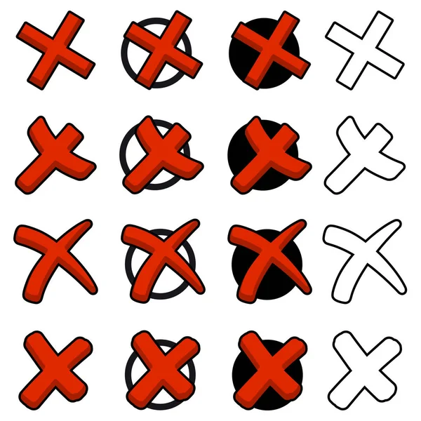 集合的红色十字架 — 图库矢量图片