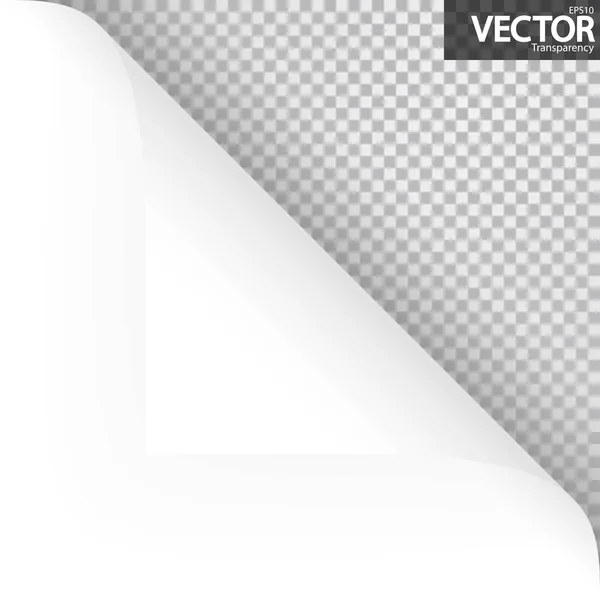 Papier hoek met vector transparantie — Stockvector