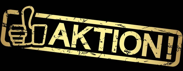 Sello de oro AKTION ! — Vector de stock