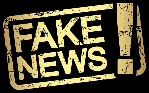 Selo de ouro com texto Fake News — Vetor de Stock