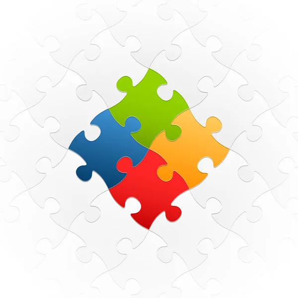 Puzzle teamwork symbolism — Stock Vector