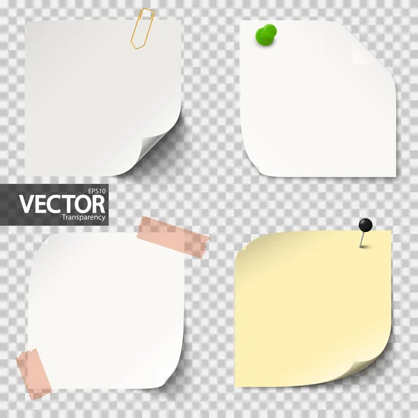 Papeles pegajosos de colores con transparencia vectorial — Vector de stock