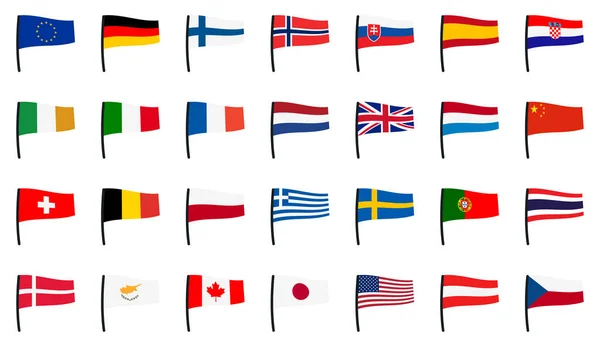 Verzameling van vlaggen — Stockvector