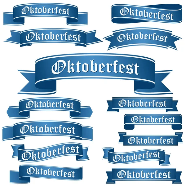 Raccolta di diversi banner Oktoberfest — Vettoriale Stock
