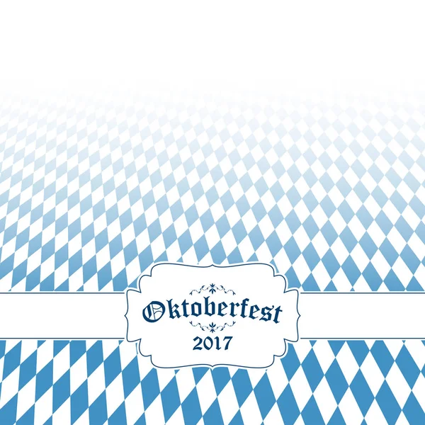 Oktoberfest bakgrund med blå-vit rutig mönster — Stock vektor