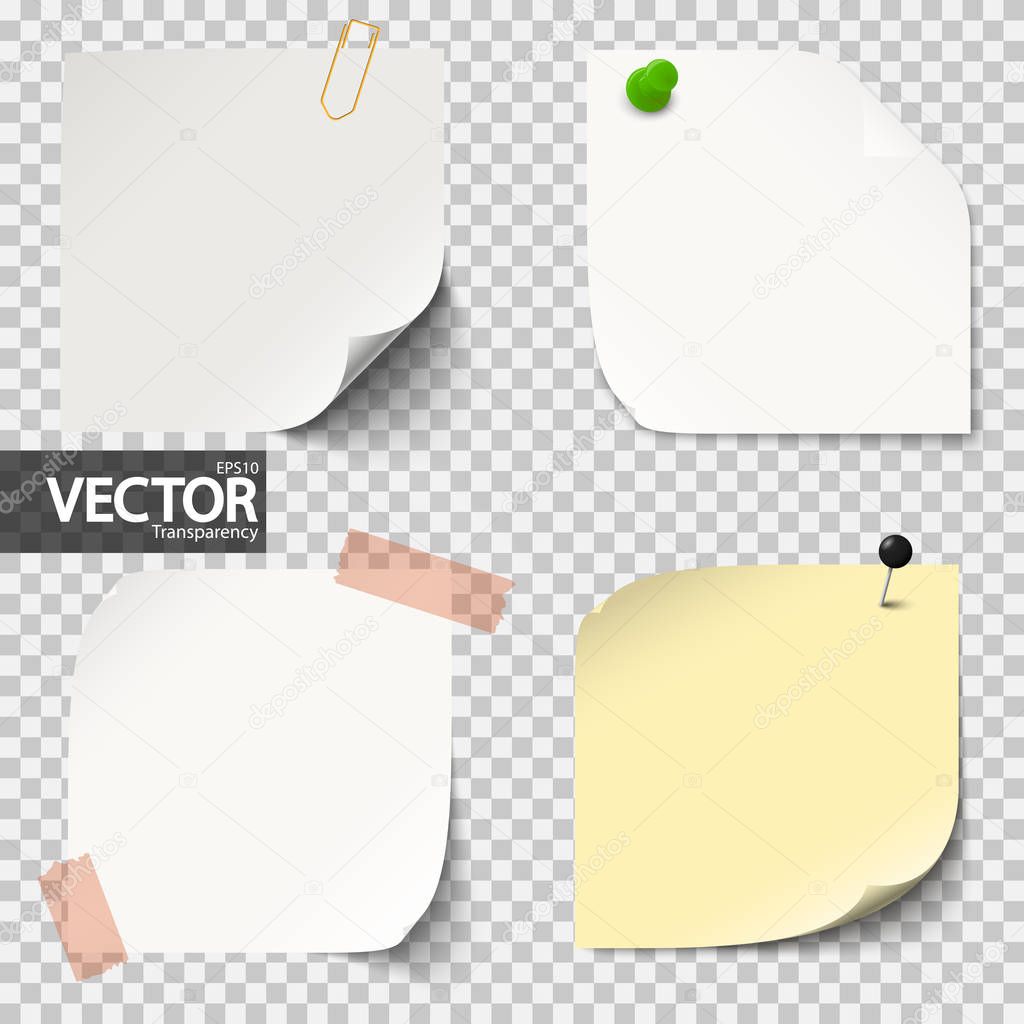 colored sticky papers with vector transparency