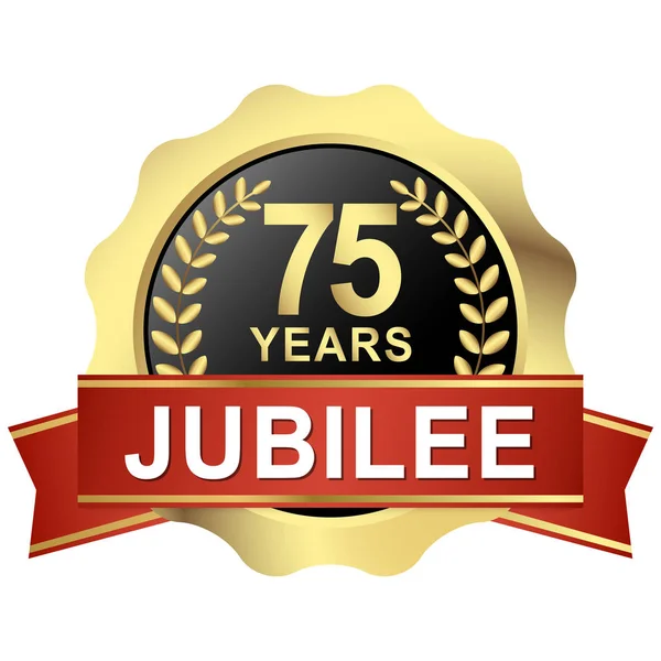 Button 75 years jubilee — Stock Vector