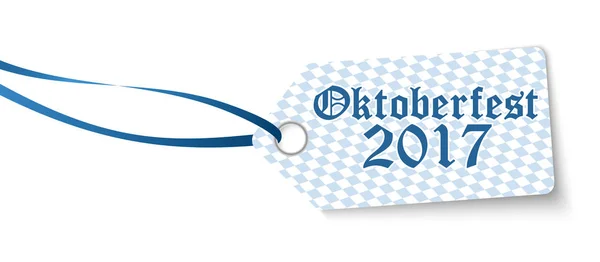 Hangtag mit Text zum Oktoberfest 2017 — Stockvektor