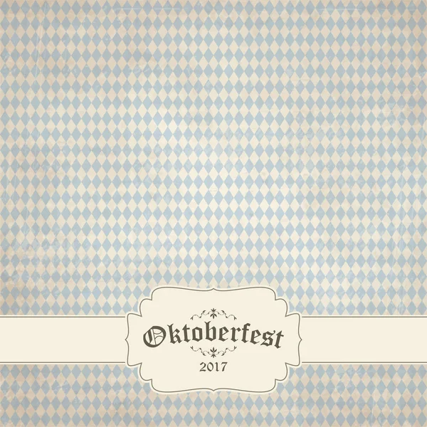 Fond vintage avec motif à carreaux pour Oktoberfest 2017 — Image vectorielle