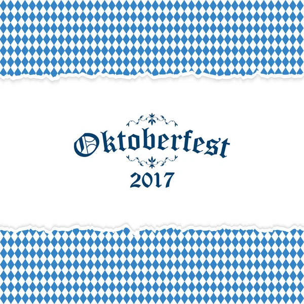 Oktoberfest 2017 sfondo con carta strappata — Vettoriale Stock
