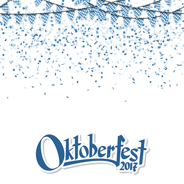 Guirnaldas Oktoberfest con confeti — Vector de stock