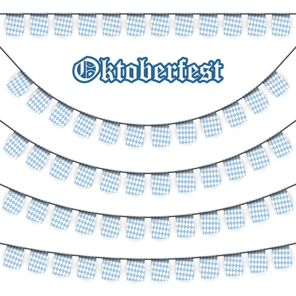 Diferentes guirnaldas Oktoberfest — Archivo Imágenes Vectoriales