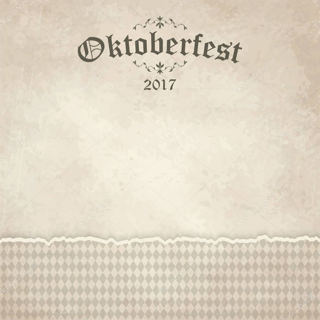 vintage background with checkered pattern for Oktoberfest 2017