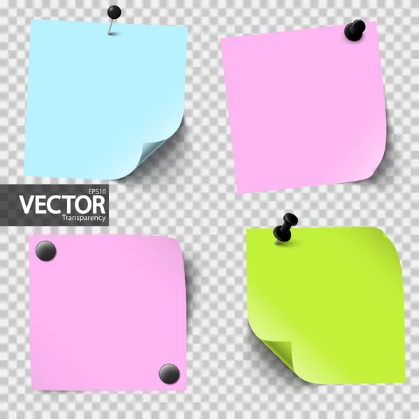 Papiers adhésifs colorés avec transparence vectorielle — Image vectorielle