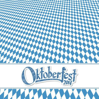 Oktoberfest arka plan mavi-beyaz kareli desenli
