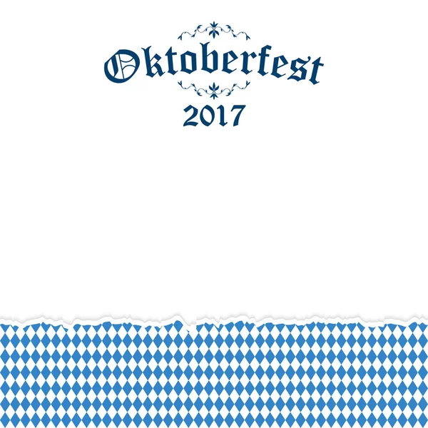 Fondo Oktoberfest 2017 con papel rasgado — Vector de stock