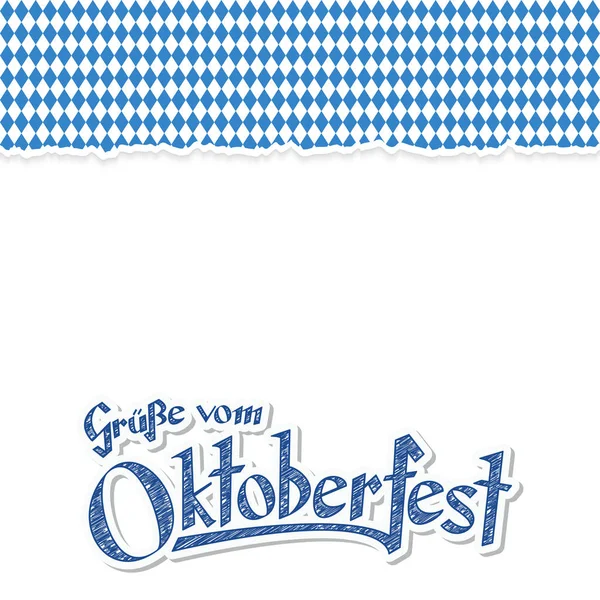 Oktoberfest 2017 Hintergrund mit zerrissenem Papier — Stockvektor