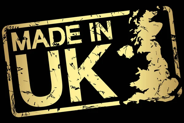 Carimbo de ouro com texto Made in UK —  Vetores de Stock