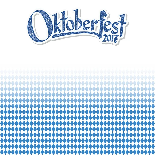 Oktoberfest background with blue-white checkered pattern — Stock Vector