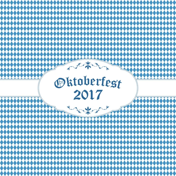 Oktoberfest bakgrund med blå-vit rutig mönster — Stock vektor