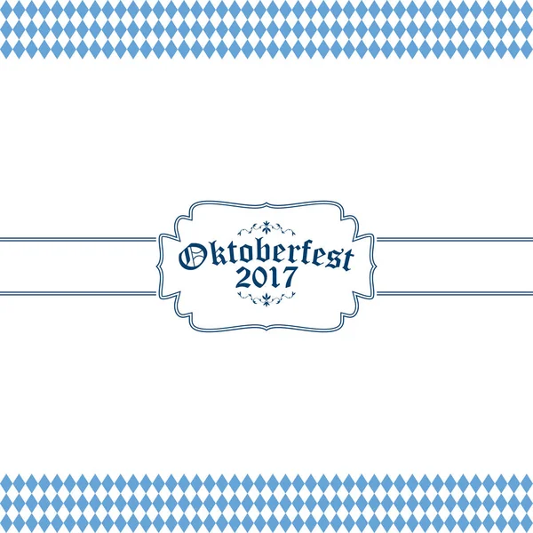 Oktoberfest sfondo con motivo a scacchi blu-bianco — Vettoriale Stock