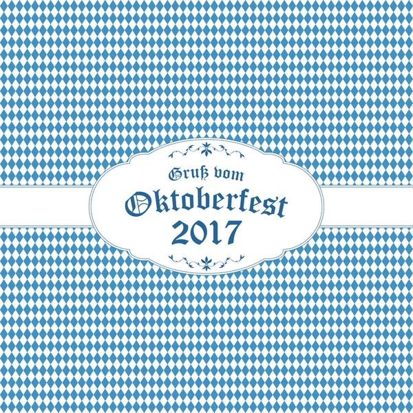 Oktoberfest bakgrund med blå-vit rutig mönster — Stock vektor