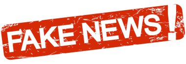 Kırmızı damga ile metin sahte Haberler